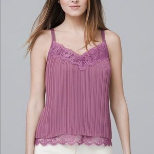 WHBM Dusty Rose Camisole Blouse with Lace Details Size Medium